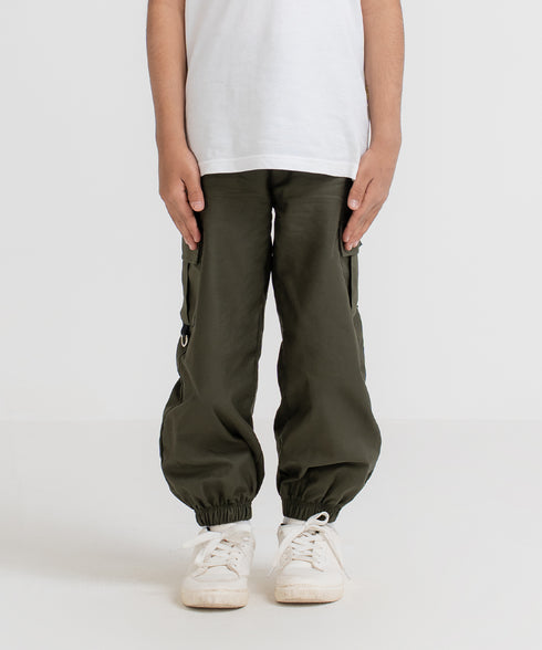 Boys' Twill Cargo Jogger Pants