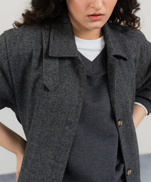 Women's Tweed Trench Coat