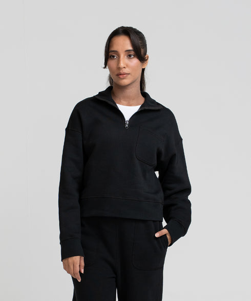 Women's Reversible Half Zip Sweatshirt