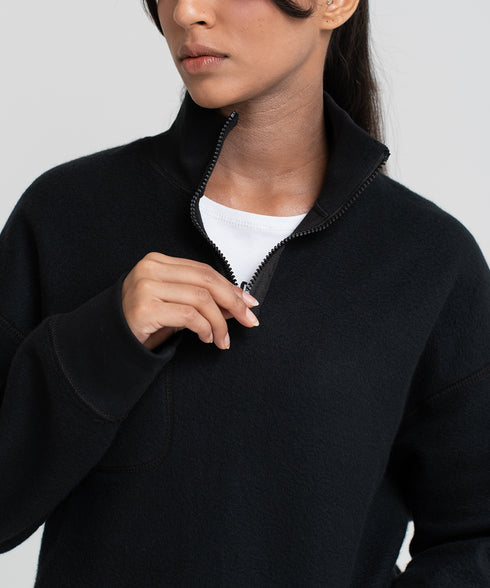 Women's Reversible Half Zip Sweatshirt