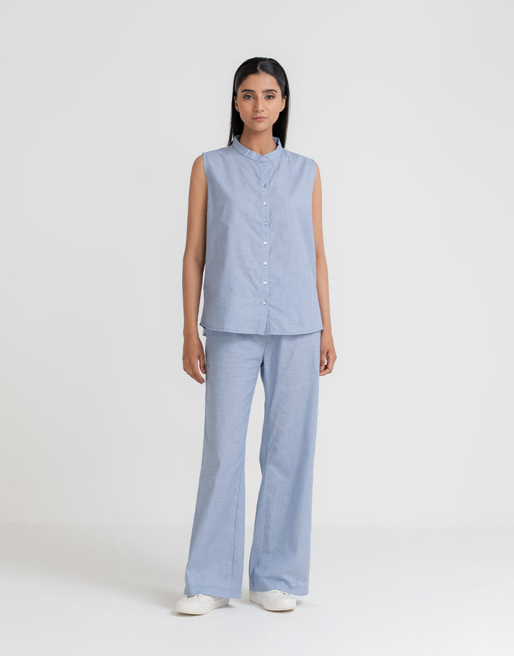 Women's Sleeveless Button Down Set
