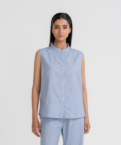 Women's Sleeveless Button Down Set