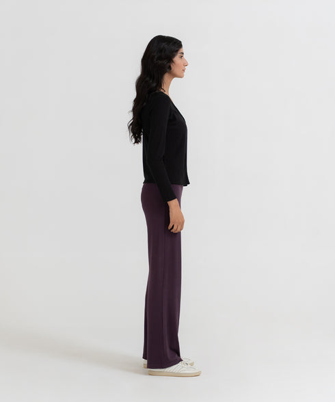 Women's Modal Rib Cropped Cardigan