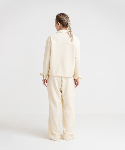 Women's Waffle Cropped Button Down Shirt