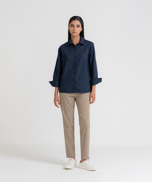 Women's Poplin Button Down Shirt