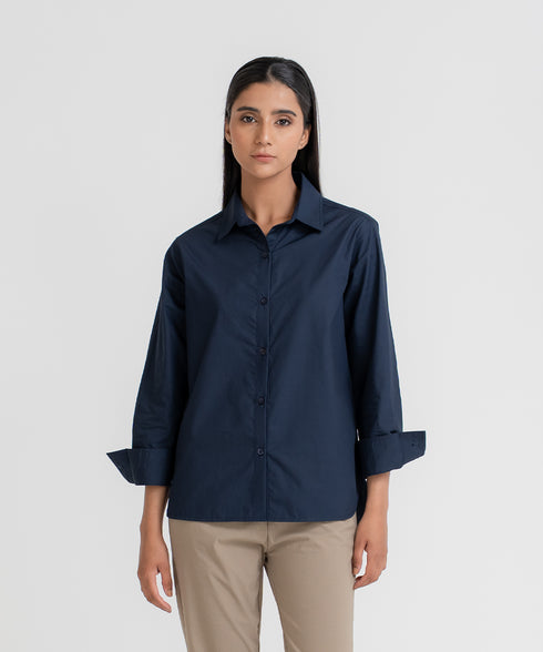 Women's Poplin Button Down Shirt