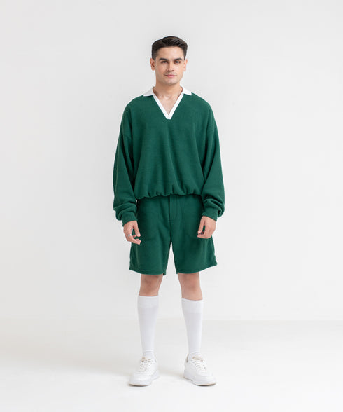 Men's Towel Terry Collared Sweatshirt