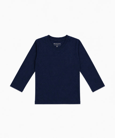 Kids' Basic Long Sleeve V-Neck Tee