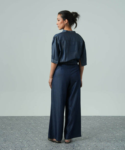 Women's Chambray Wide Leg Pants