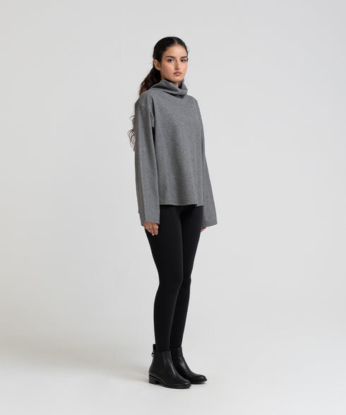 Women's Tweed Cowl Shirt