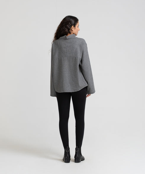 Women's Tweed Cowl Shirt