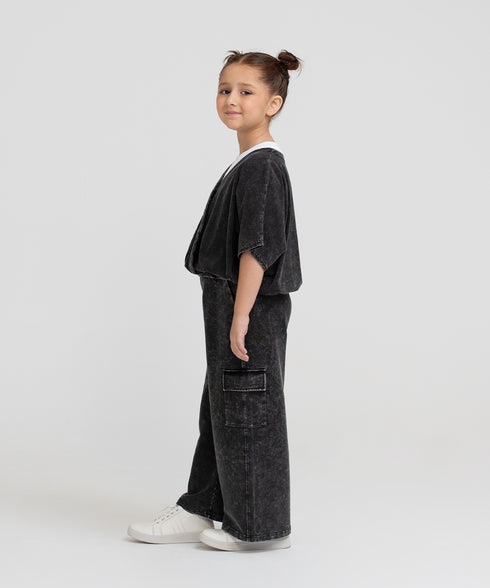 Girls' Denim Overlapped Shirt