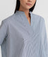 Women's Striped Open Collar Shirt