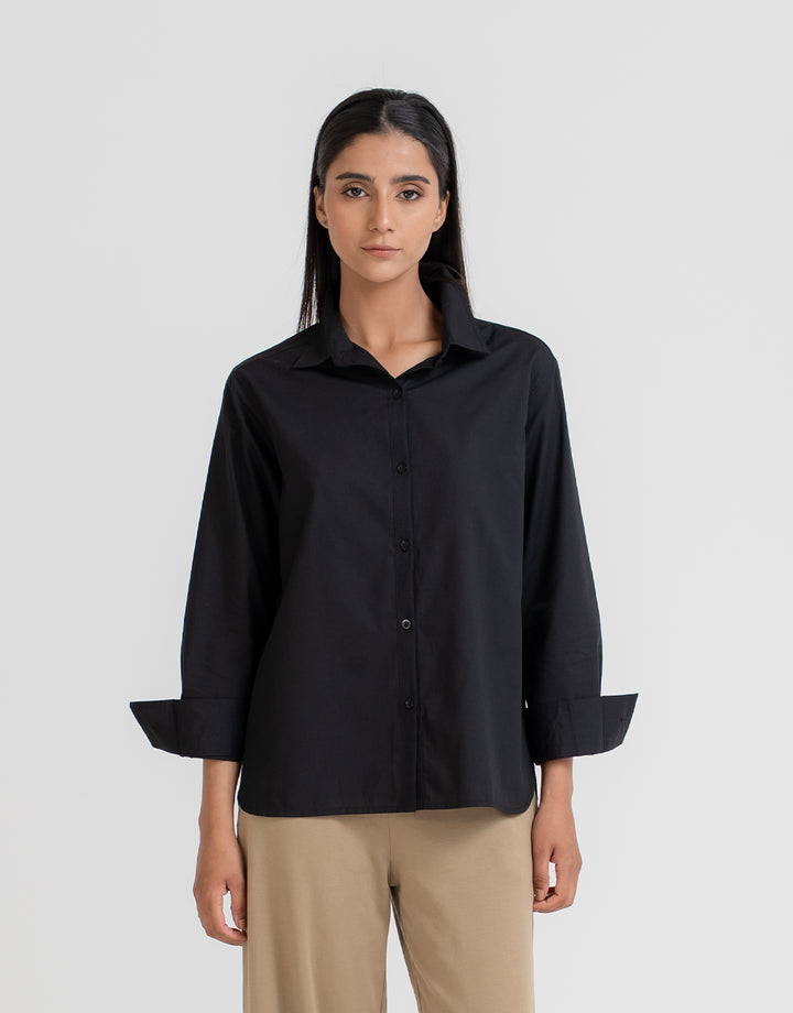 Women's Poplin Button Down Shirt
