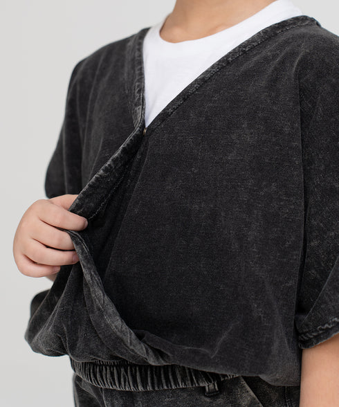 Girls' Denim Overlapped Shirt