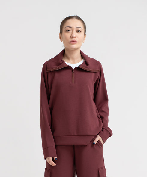 Women's LuxeStretch Half Zip Sweatshirt