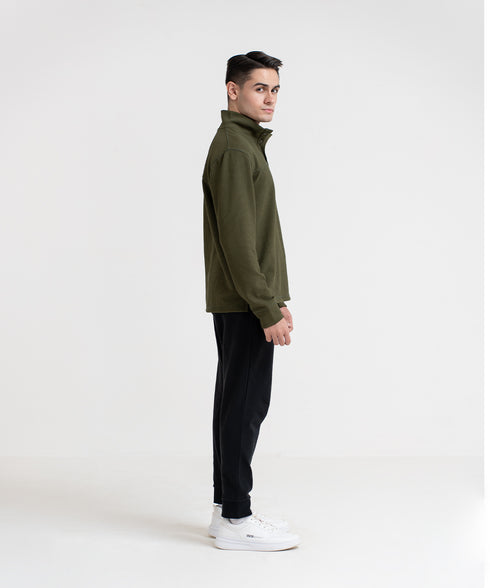 Men's Waffle Collared Sweatshirt