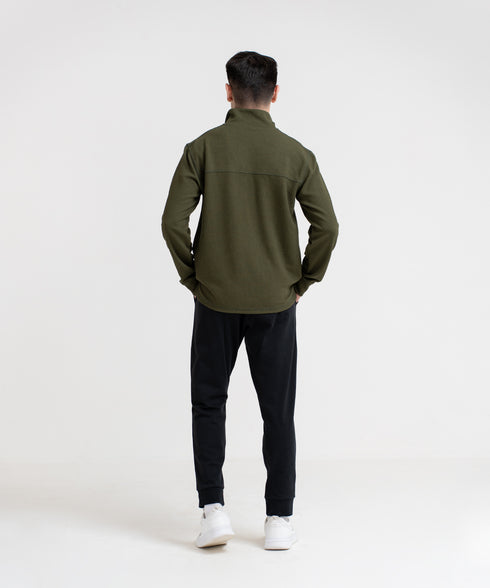 Men's Waffle Collared Sweatshirt