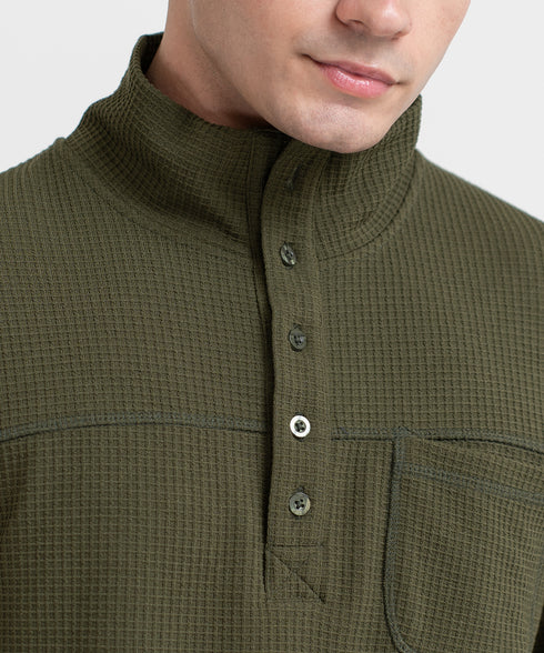 Men's Waffle Collared Sweatshirt