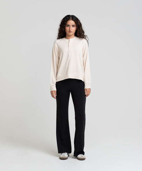 Women's Modal Henley Sweatshirt