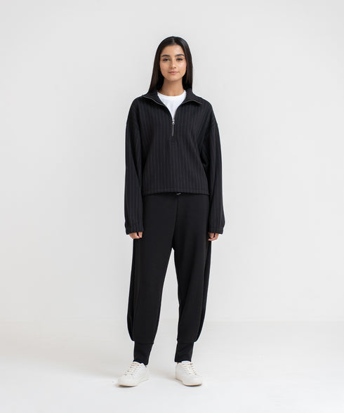 Women's LuxeStretch Pin Stripe Half Zip Sweatshirt