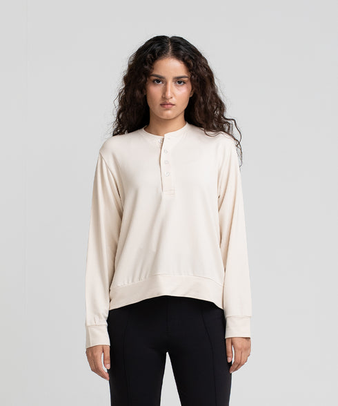 Women's Modal Henley Sweatshirt
