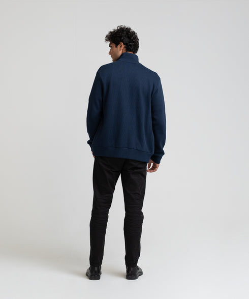 Men's Rib Mock Neck Zipper