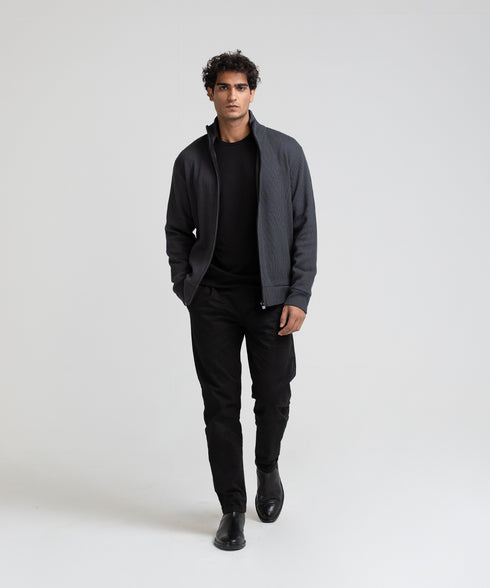 Men's Rib Mock Neck Zipper