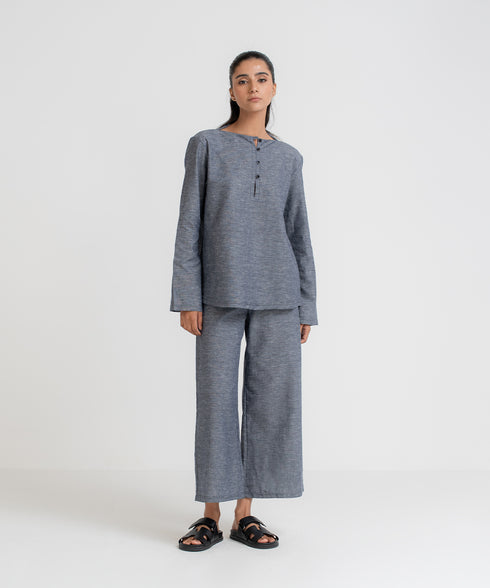 Women's Linen Henley Shirt