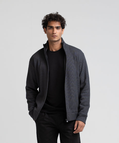 Men's Rib Mock Neck Zipper