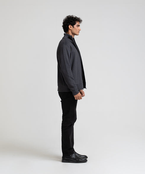 Men's Rib Mock Neck Zipper