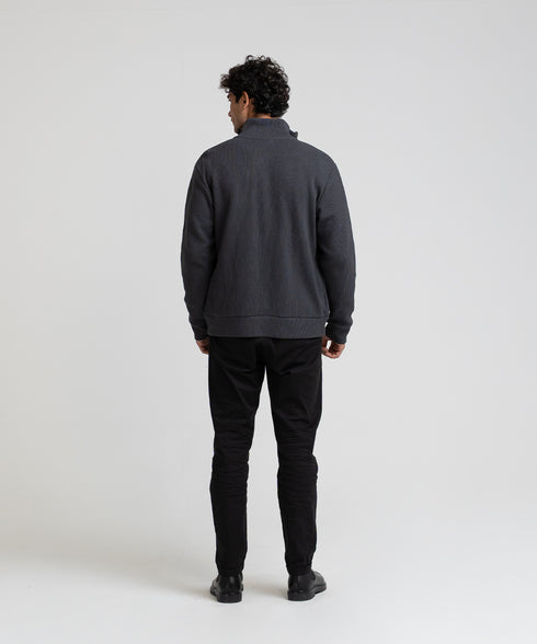 Men's Rib Mock Neck Zipper