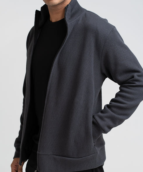 Men's Rib Mock Neck Zipper