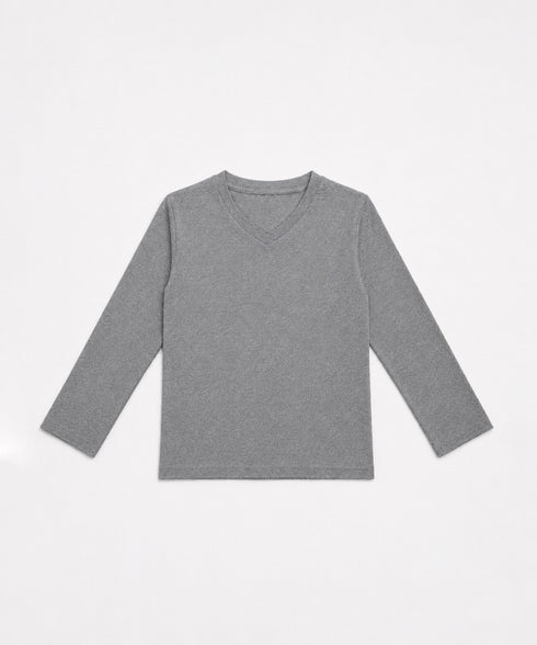 Kids' Basic Long Sleeve V-Neck Tee
