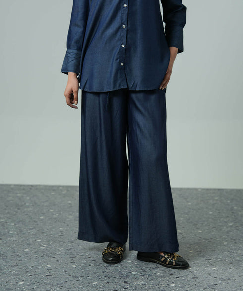Women's Chambray Wide Leg Pants