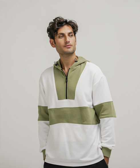 Men's Contrast Panel Hoodie
