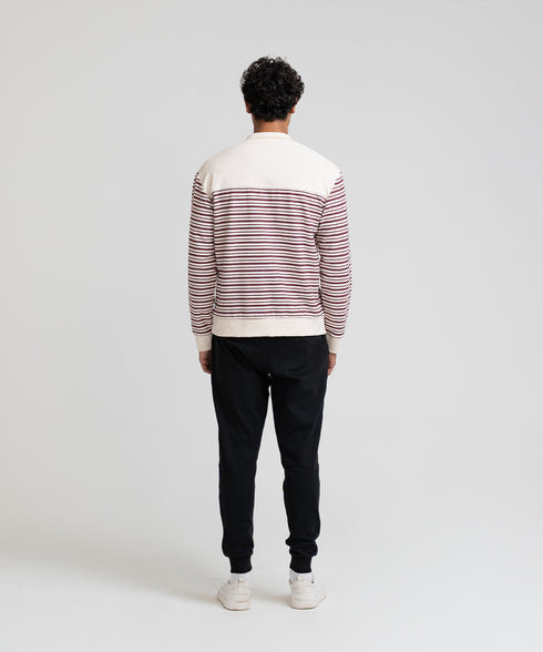 Men's Striped Collar Sweatshirt