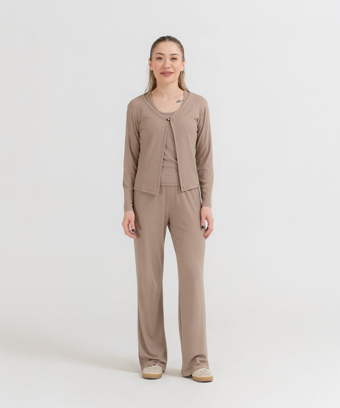 Women's Modal Rib Cropped Cardigan