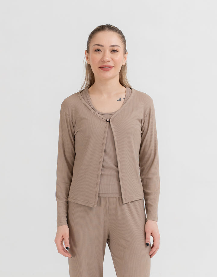 Women's Modal Rib Cropped Cardigan