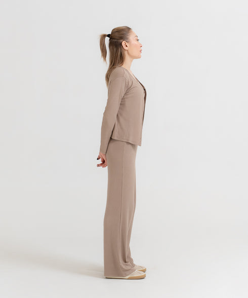 Women's Modal Rib Cropped Cardigan