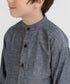 Boys' Linen Band Collar Shirt