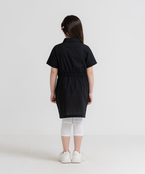 Girls' Zipper Midi Dress