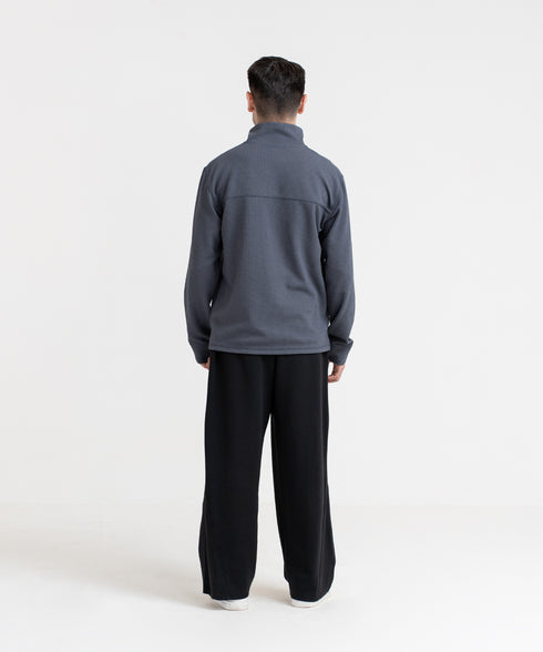 Men's Waffle Collared Sweatshirt