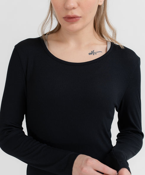 Women's Modal Rib Long Sleeve Tee
