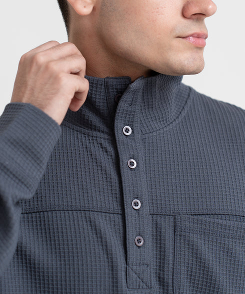 Men's Waffle Collared Sweatshirt