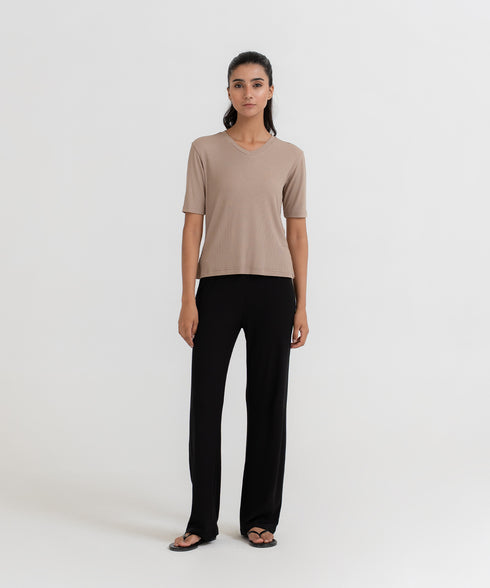 Women's Modal Rib V-Neck Tee