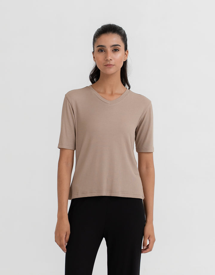 Women's Modal Rib V-Neck Tee