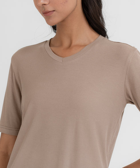 Women's Modal Rib V-Neck Tee