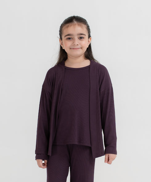 Girls' Modal Rib Cardigan