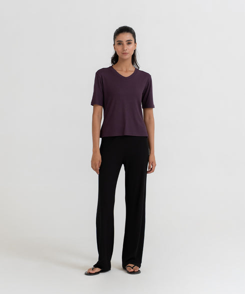 Women's Modal Rib V-Neck Tee